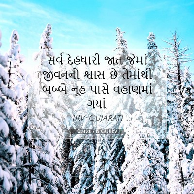 Picture 07 - ઉત્પત્તિ 7:15 GUJIRV - સર્વ દેહધારી જાત - Bible Verse Picture