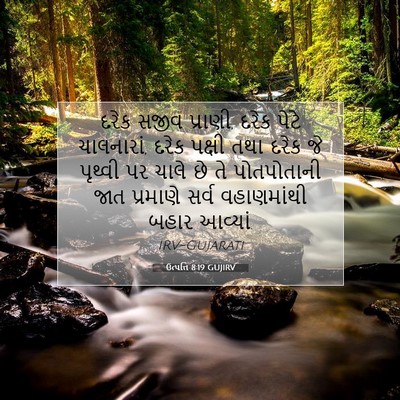 Picture 07 - ઉત્પત્તિ 8:19 GUJIRV - દરેક સજીવ પ્રાણી, - Bible Verse Picture