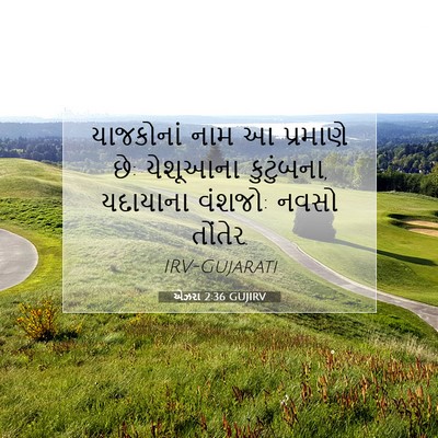 Picture 07 - એઝરા 2:36 GUJIRV - યાજકોનાં નામ આ - Bible Verse Picture