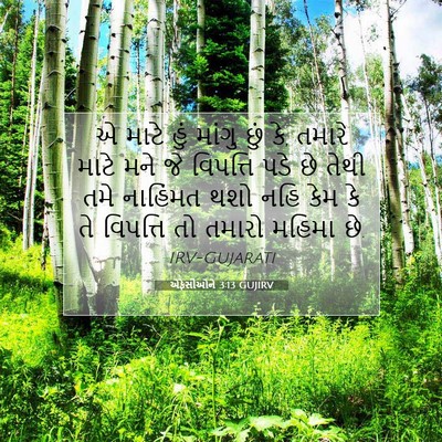 Picture 07 - એફેસીઓને 3:13 GUJIRV - એ માટે હું માંગુ - Bible Verse Picture