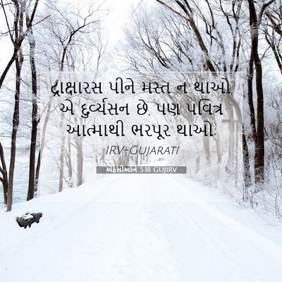 Picture 07 - એફેસીઓને 5:18 GUJIRV - દ્રાક્ષારસ પીને - Bible Verse Picture