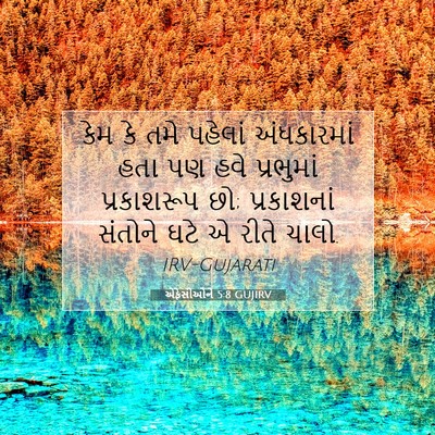 Picture 07 - એફેસીઓને 5:8 GUJIRV - કેમ કે તમે પહેલાં - Bible Verse Picture