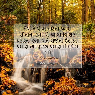 Picture 07 - એસ્તેર 1:7 GUJIRV - તેઓને પીવા માટેના - Bible Verse Picture
