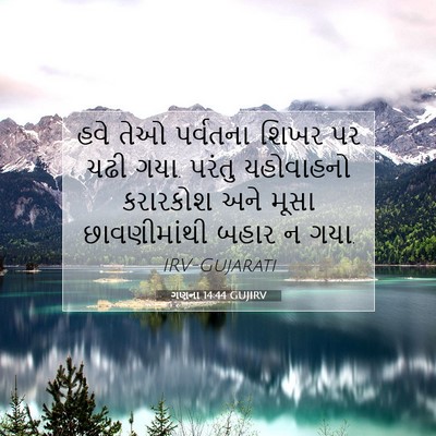 Picture 07 - ગણના 14:44 GUJIRV - હવે તેઓ પર્વતના - Bible Verse Picture