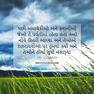 Picture 07 - ગણના 14:45 GUJIRV - પછી અમાલેકીઓ અને - Bible Verse Picture