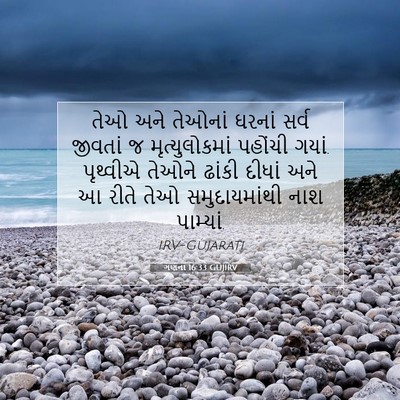 Picture 07 - ગણના 16:33 GUJIRV - તેઓ અને તેઓનાં - Bible Verse Picture