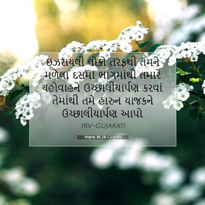 Picture 07 - ગણના 18:28 GUJIRV - ઇઝરાયલી લોકો - Bible Verse Picture