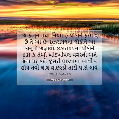 Picture 07 - ગણના 19:2 GUJIRV - “જે કાનૂન તથા નિયમ - Bible Verse Picture