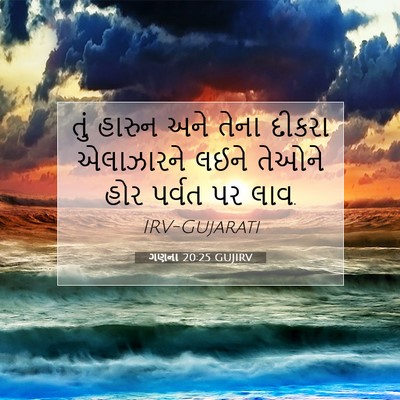 Picture 07 - ગણના 20:25 GUJIRV - તું હારુન અને તેના - Bible Verse Picture
