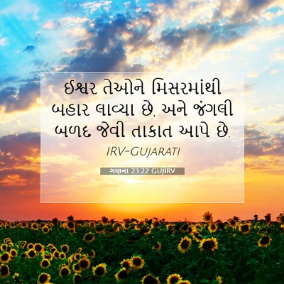 Picture 07 - ગણના 23:22 GUJIRV - ઈશ્વર તેઓને - Bible Verse Picture
