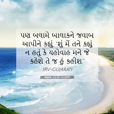 Picture 07 - ગણના 23:26 GUJIRV - પણ બલામે બાલાકને - Bible Verse Picture