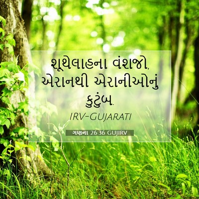 Picture 07 - ગણના 26:36 GUJIRV - શૂથેલાહના વંશજો, - Bible Verse Picture