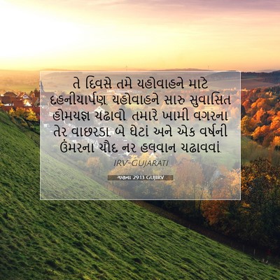Picture 07 - ગણના 29:13 GUJIRV - તે દિવસે તમે - Bible Verse Picture