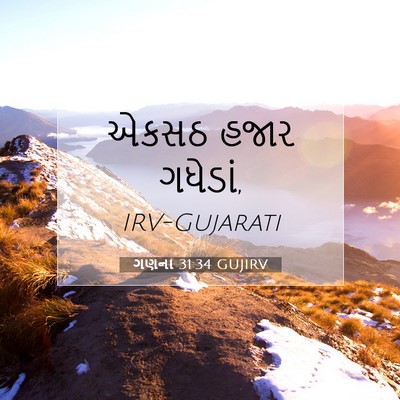 Picture 07 - ગણના 31:34 GUJIRV - એકસઠ હજાર - Bible Verse Picture