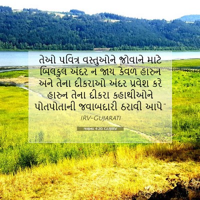 Picture 07 - ગણના 4:20 GUJIRV - તેઓ પવિત્ર - Bible Verse Picture