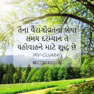 Picture 07 - ગણના 6:8 GUJIRV - તેના વૈરાગીવ્રતના - Bible Verse Picture