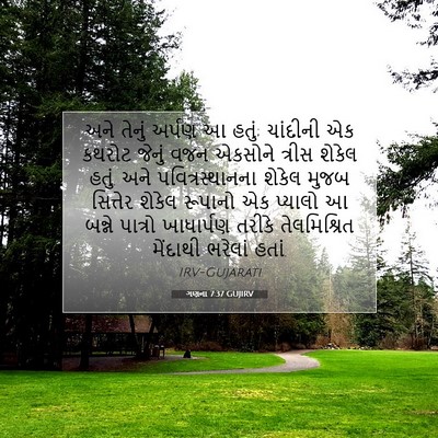 Picture 07 - ગણના 7:37 GUJIRV - અને તેનું અર્પણ આ - Bible Verse Picture