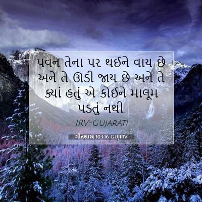 Picture 07 - ગીતશાસ્ત્ર 103:16 GUJIRV - પવન તેના પર થઈને - Bible Verse Picture
