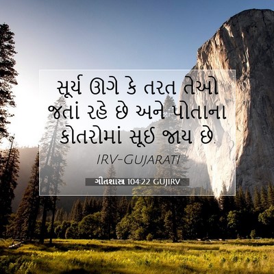 Picture 07 - ગીતશાસ્ત્ર 104:22 GUJIRV - સૂર્ય ઊગે કે તરત - Bible Verse Picture
