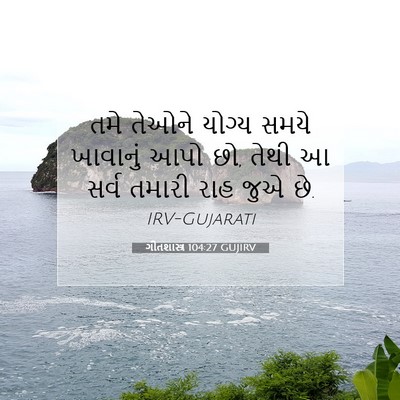Picture 07 - ગીતશાસ્ત્ર 104:27 GUJIRV - તમે તેઓને યોગ્ય - Bible Verse Picture
