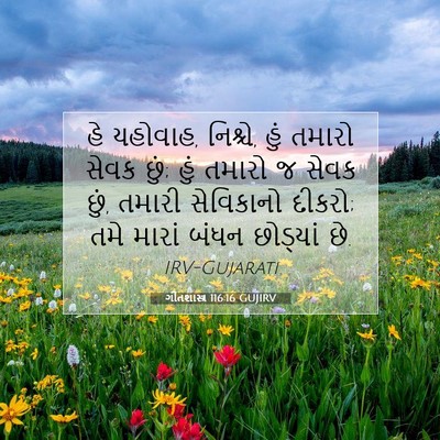 Picture 07 - ગીતશાસ્ત્ર 116:16 GUJIRV - હે યહોવાહ, નિશ્ચે, - Bible Verse Picture