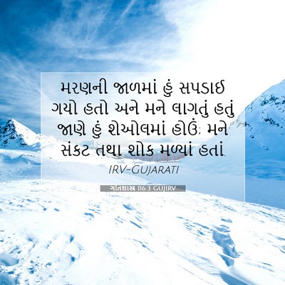 Picture 07 - ગીતશાસ્ત્ર 116:3 GUJIRV - મરણની જાળમાં હું - Bible Verse Picture