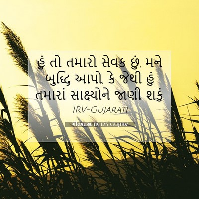 Picture 07 - ગીતશાસ્ત્ર 119:125 GUJIRV - હું તો તમારો સેવક - Bible Verse Picture