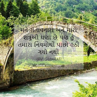 Picture 07 - ગીતશાસ્ત્ર 119:157 GUJIRV - મને સતાવનારા અને - Bible Verse Picture