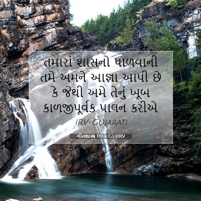 Picture 07 - ગીતશાસ્ત્ર 119:4 GUJIRV - તમારાં શાસનો - Bible Verse Picture
