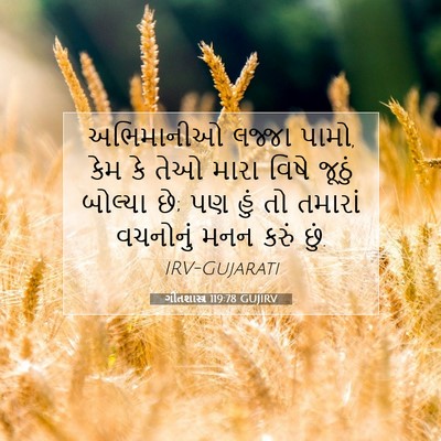 Picture 07 - ગીતશાસ્ત્ર 119:78 GUJIRV - અભિમાનીઓ લજ્જા - Bible Verse Picture
