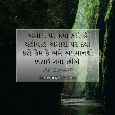 Picture 07 - ગીતશાસ્ત્ર 123:3 GUJIRV - અમારા પર દયા કરો, - Bible Verse Picture