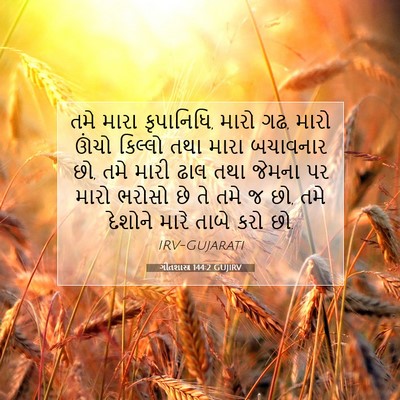Picture 07 - ગીતશાસ્ત્ર 144:2 GUJIRV - તમે મારા કૃપાનિધિ, - Bible Verse Picture