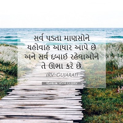 Picture 07 - ગીતશાસ્ત્ર 145:14 GUJIRV - સર્વ પડતા માણસોને - Bible Verse Picture