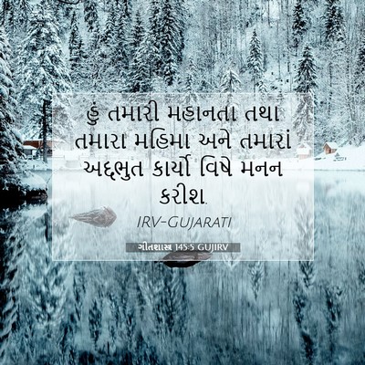 Picture 07 - ગીતશાસ્ત્ર 145:5 GUJIRV - હું તમારી મહાનતા - Bible Verse Picture
