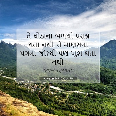 Picture 07 - ગીતશાસ્ત્ર 147:10 GUJIRV - તે ઘોડાના બળથી - Bible Verse Picture