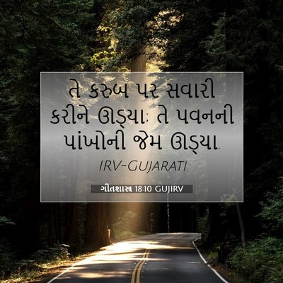 Picture 07 - ગીતશાસ્ત્ર 18:10 GUJIRV - તે કરુબ પર સવારી - Bible Verse Picture