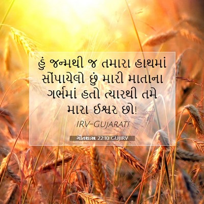 Picture 07 - ગીતશાસ્ત્ર 22:10 GUJIRV - હું જન્મથી જ તમારા - Bible Verse Picture