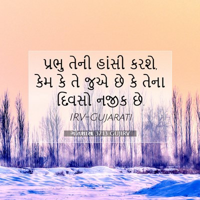 Picture 07 - ગીતશાસ્ત્ર 37:13 GUJIRV - પ્રભુ તેની હાંસી - Bible Verse Picture