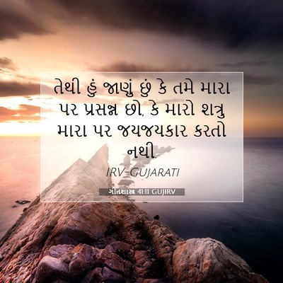 Picture 07 - ગીતશાસ્ત્ર 41:11 GUJIRV - તેથી હું જાણું છું - Bible Verse Picture