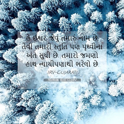 Picture 07 - ગીતશાસ્ત્ર 48:10 GUJIRV - હે ઈશ્વર, જેવું - Bible Verse Picture