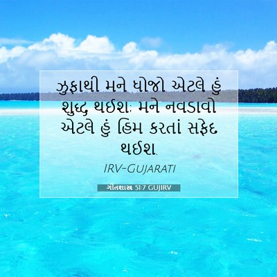Picture 07 - ગીતશાસ્ત્ર 51:7 GUJIRV - ઝુફાથી મને ધોજો - Bible Verse Picture