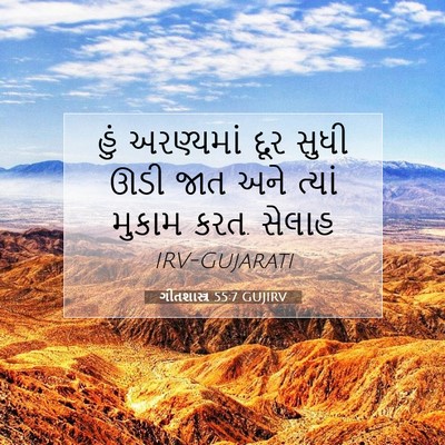 Picture 07 - ગીતશાસ્ત્ર 55:7 GUJIRV - હું અરણ્યમાં દૂર - Bible Verse Picture