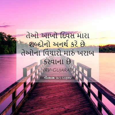 Picture 07 - ગીતશાસ્ત્ર 56:5 GUJIRV - તેઓ આખો દિવસ મારા - Bible Verse Picture