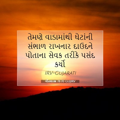 Picture 07 - ગીતશાસ્ત્ર 78:70 GUJIRV - તેમણે વાડામાંથી - Bible Verse Picture