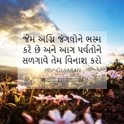 Picture 07 - ગીતશાસ્ત્ર 83:14 GUJIRV - જેમ અગ્નિ જંગલોને - Bible Verse Picture