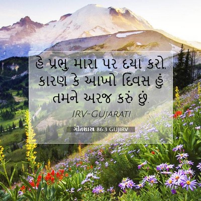 Picture 07 - ગીતશાસ્ત્ર 86:3 GUJIRV - હે પ્રભુ, મારા પર - Bible Verse Picture