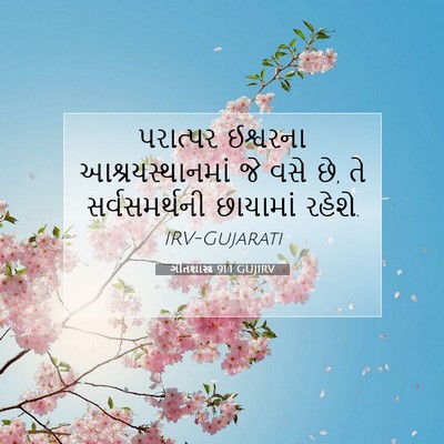 Picture 07 - ગીતશાસ્ત્ર 91:1 GUJIRV - પરાત્પર ઈશ્વરના - Bible Verse Picture