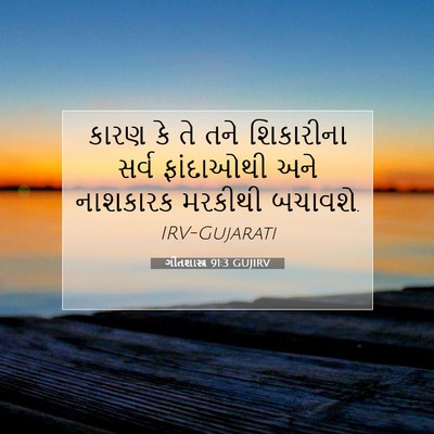 Picture 07 - ગીતશાસ્ત્ર 91:3 GUJIRV - કારણ કે તે તને - Bible Verse Picture