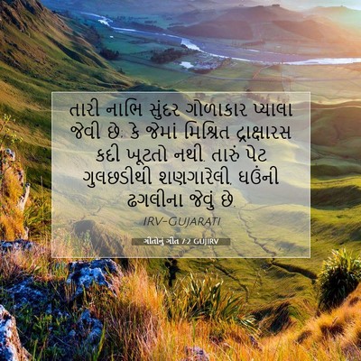 Picture 07 - ગીતોનું ગીત 7:2 GUJIRV - તારી નાભિ સુંદર - Bible Verse Picture