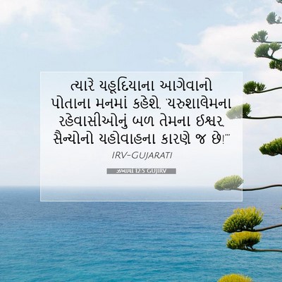 Picture 07 - ઝખાર્યા 12:5 GUJIRV - ત્યારે યહૂદિયાના - Bible Verse Picture